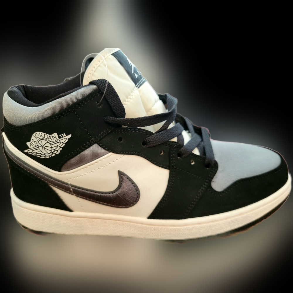 Air Jordan 1 Mid Black/Satin Grey 10.5 *NEW IN BOX* 852542 011